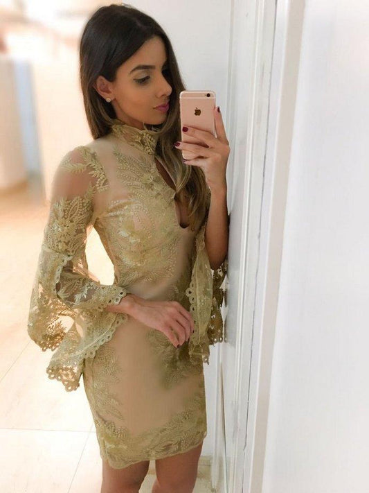 Sheath Tight Isabelle Homecoming Dresses Long Sleeve CD11102