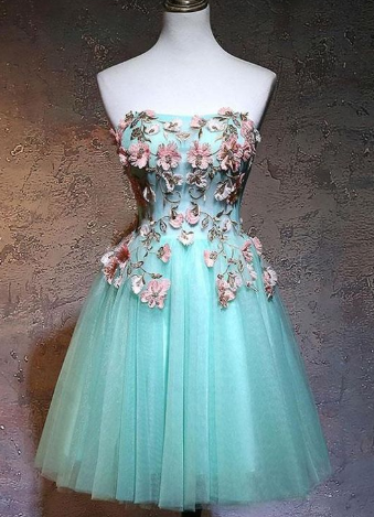 Short A-Line Strapless Short/Mini Sleeveless Tulle Mya Homecoming Dresses CD1125