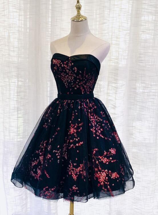 Lovely Payton Homecoming Dresses Black Sweetheart Short CD11256