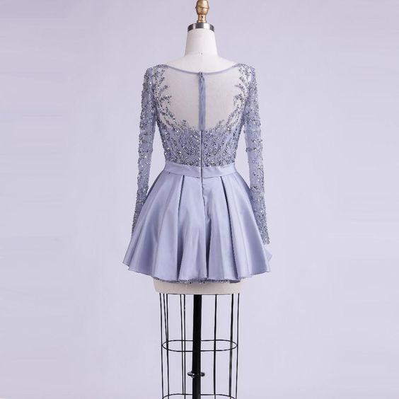 With Sleeves Long Homecoming Dresses Vicky Sleeves Beaded CD1130