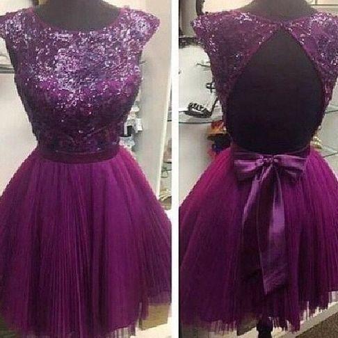 Grape Princess Homecoming Dresses Michelle Tulle CD11720