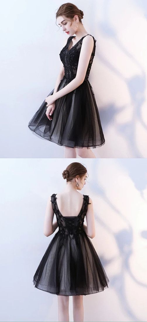 Black Pretty Short/Mini Pretty A-Line Graduation Dress Homecoming Dresses Katie CD12168