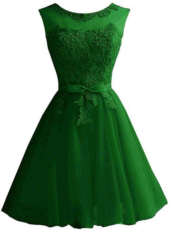 Round Neck Green Francesca Homecoming Dresses CD12315
