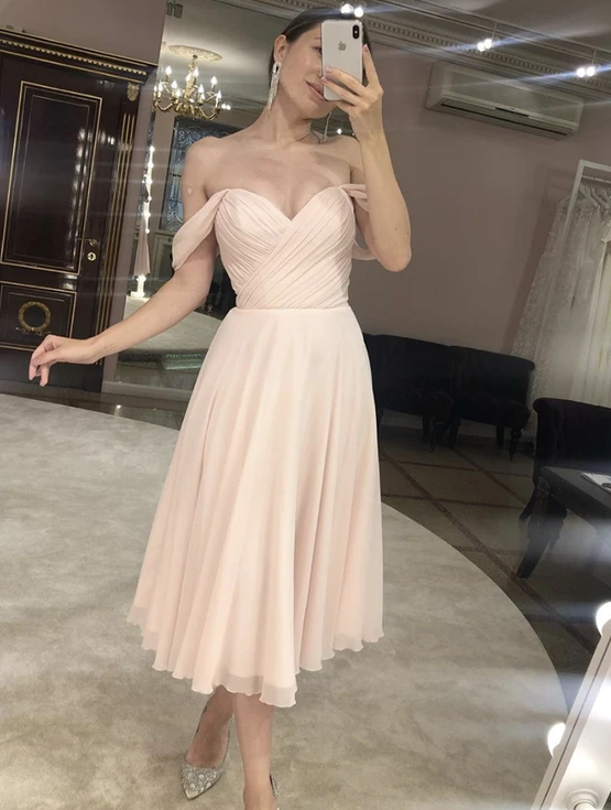 Short Homecoming Dresses Chiffon Pink Bridget CD12652