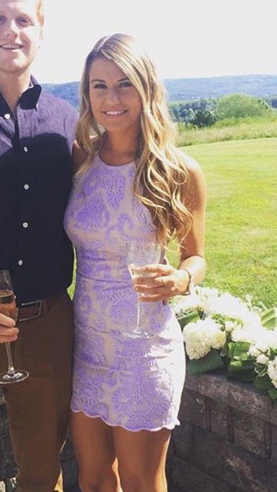 Puple Party Dresses Short Saniyah Homecoming Dresses CD12903