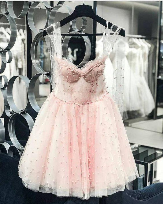 Sexy Beading Homecoming Dresses Pink Marianna CD13792