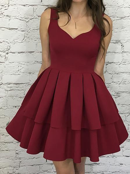 Excellent Simple Homecoming Dresses Jenny Short Burgundy CD138