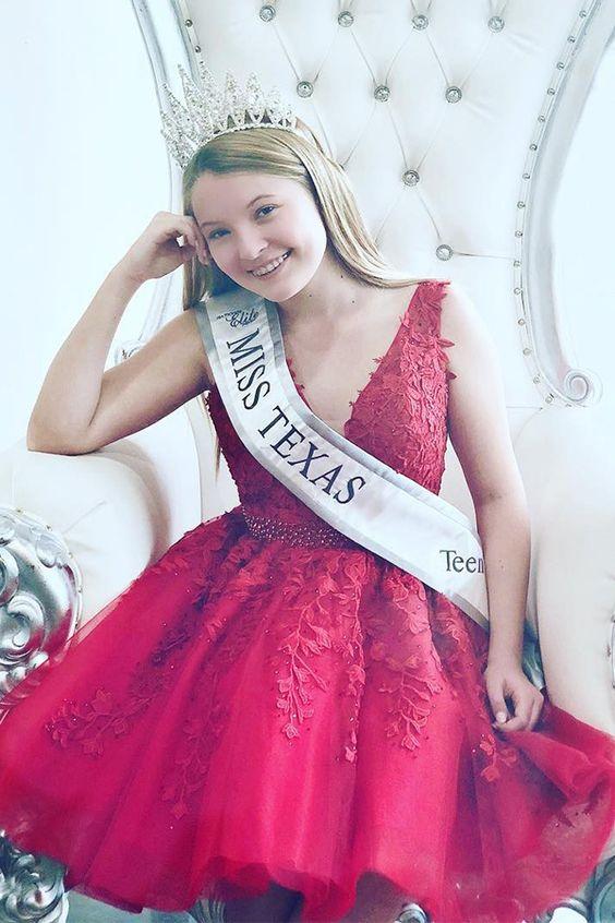 Red Red Hoco Dresses Homecoming Dresses Erin CD14282