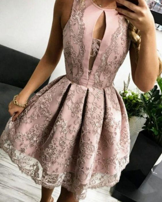 Homecoming Dresses Lace Jaqueline A Line With CD1445