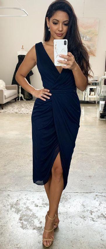 V Neck Short Navy Blue Tight Homecoming Dresses Jaslene Short Wrap CD16089