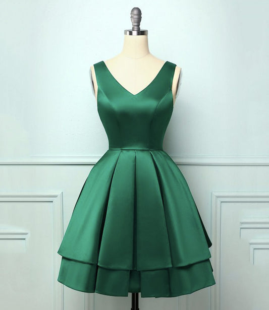 GREEN SATIN SHORT Tamara Homecoming Dresses CD17129