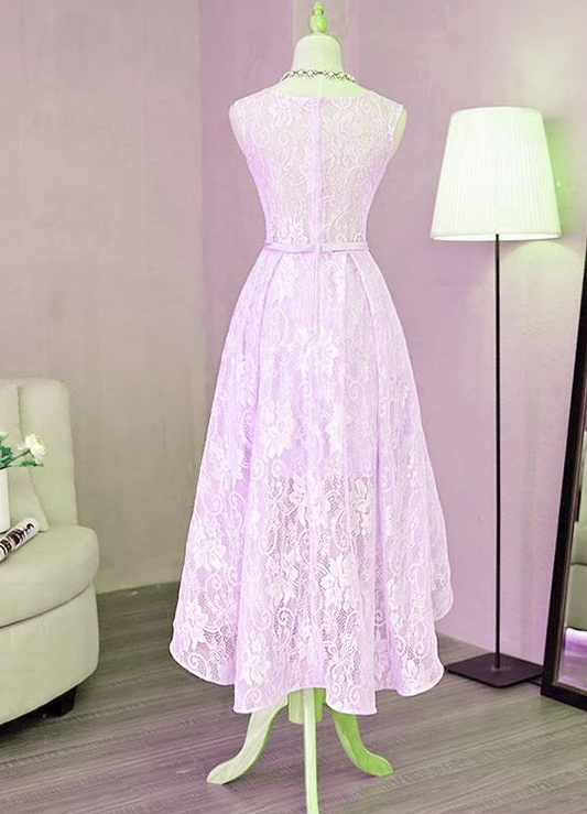 Beautiful Lavender High Low Dress Piper Lace Homecoming Dresses 2024 Short Formal Dress CD17200