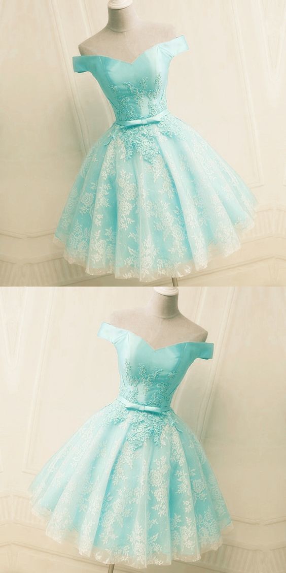 A-Line Homecoming Dresses Angie Lace With Appliques CD17481