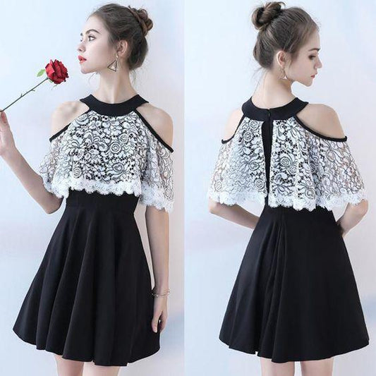 Lace Homecoming Dresses Georgia Chiffon A-Line Knee-Length CD176