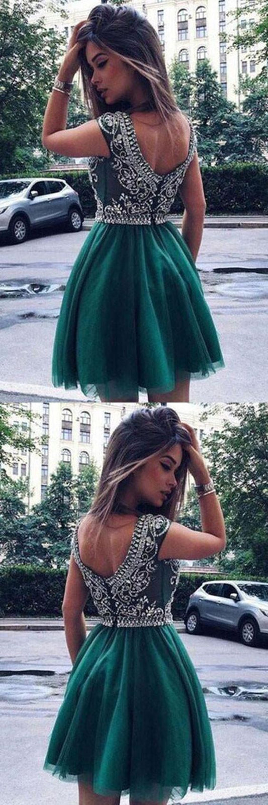 Short Alisa Homecoming Dresses Green CD191