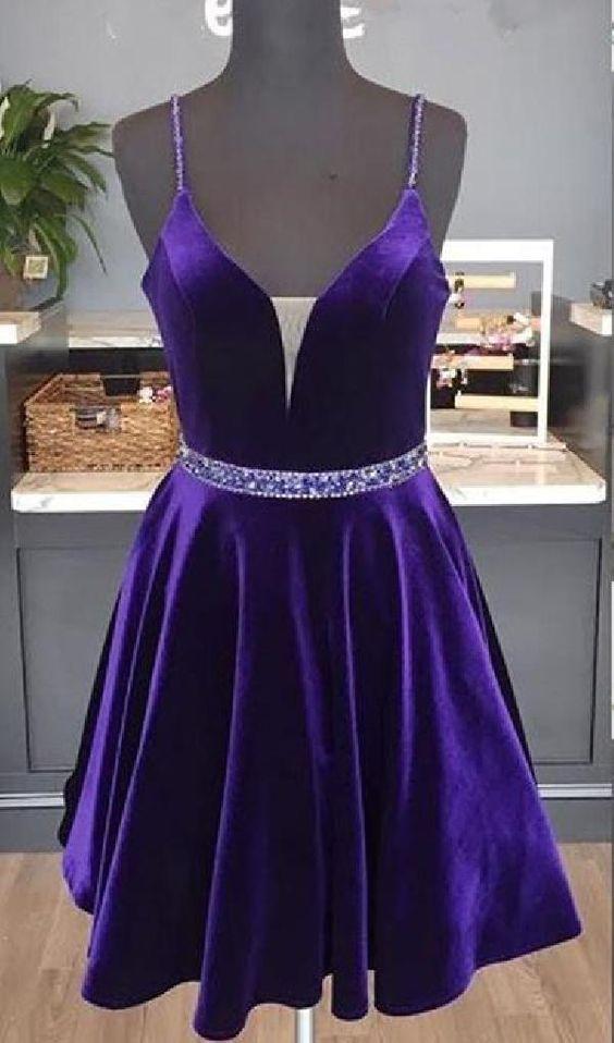 Amelie Homecoming Dresses Beautiful Custom Made A-Line Purple CD201