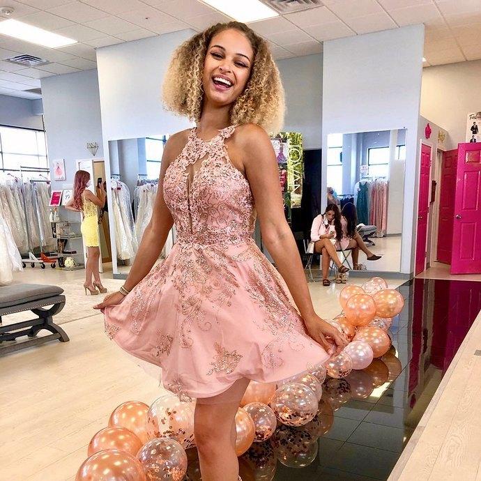 Sexy O-Neck Nora Homecoming Dresses A-Line Cheap CD21063