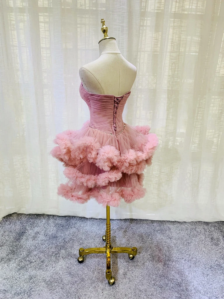 Lovely Sweetheart Beaded Short Dress Party Dress Nan Cocktail Pink Homecoming Dresses CD21263