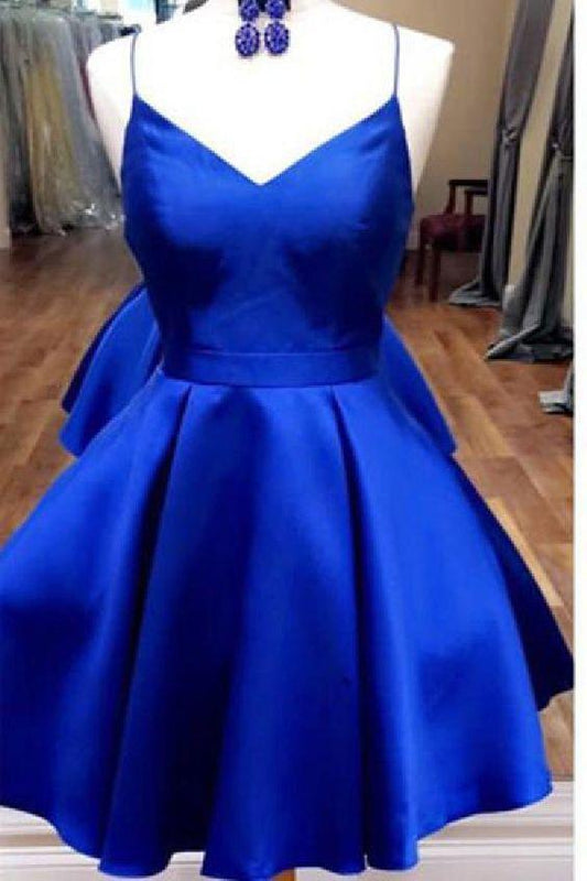 Short Royal Blue Ava Homecoming Dresses Gowns Junior CD216
