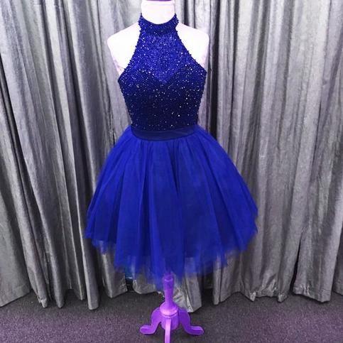 Sparkly Beading Briana Homecoming Dresses Halter Tulle CD22150