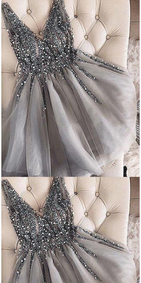 Grey Short Formal Bria Homecoming Dresses CD22244