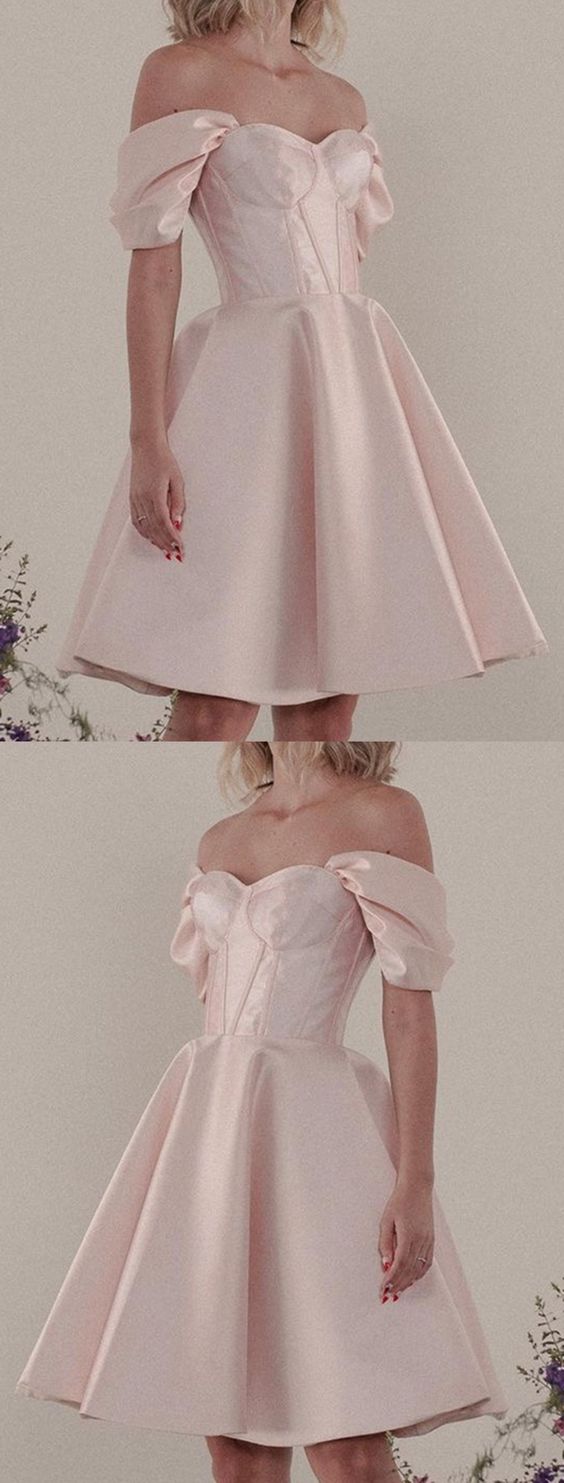 Short Corset Party Dress Satin Cocktail Violet Homecoming Dresses CD22312