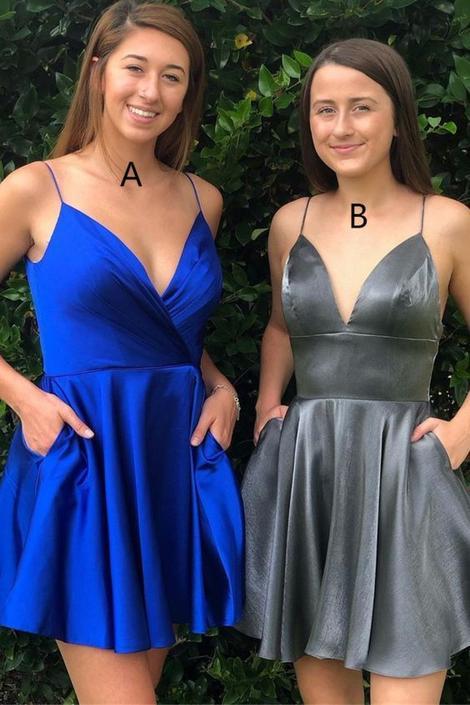 Carolina Homecoming Dresses V Neck Straps Short CD22930