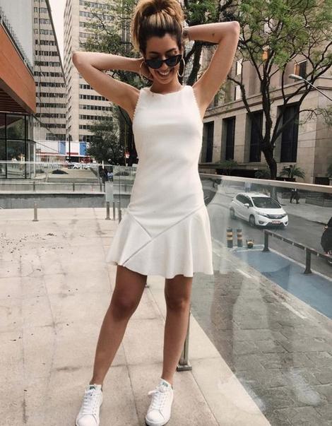 White Homecoming Dresses Carly Tea Length CD22938