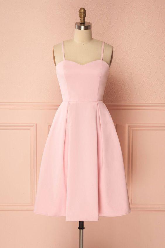 Homecoming Dresses Pink Satin Jaida Short CD23226