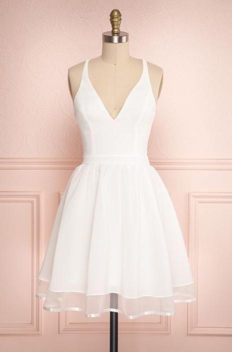 White Homecoming Dresses Leia Short Party Dress CD23242