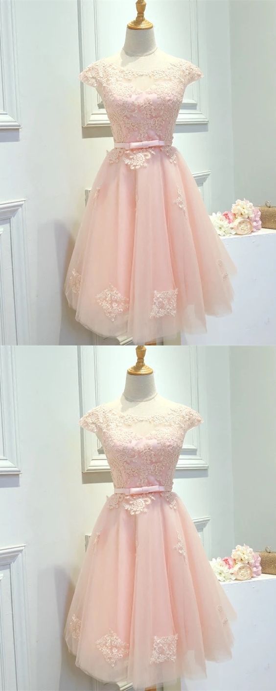Homecoming Dresses Alexus Pink Modest CD2405