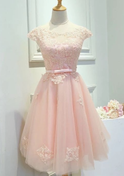 Homecoming Dresses Alexus Pink Modest CD2405