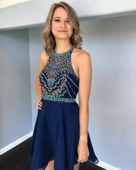 Homecoming Dresses Elsa Halter Graduation Dress Short CD24597