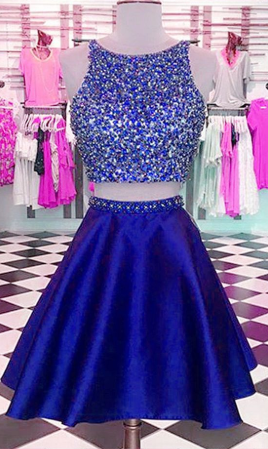 Homecoming Dresses Royal Blue Jaylene Two Piece Short CD2462