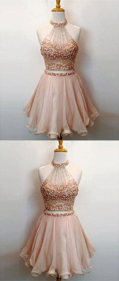 Carla Chiffon Homecoming Dresses Two Pieces Splendid Short CD252