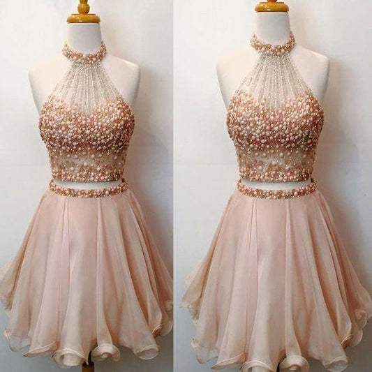 Carla Chiffon Homecoming Dresses Two Pieces Splendid Short CD252