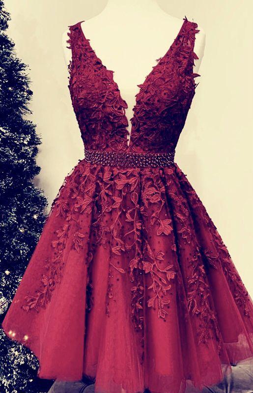 Tulle Burgundy Homecoming Dresses Hope CD2725