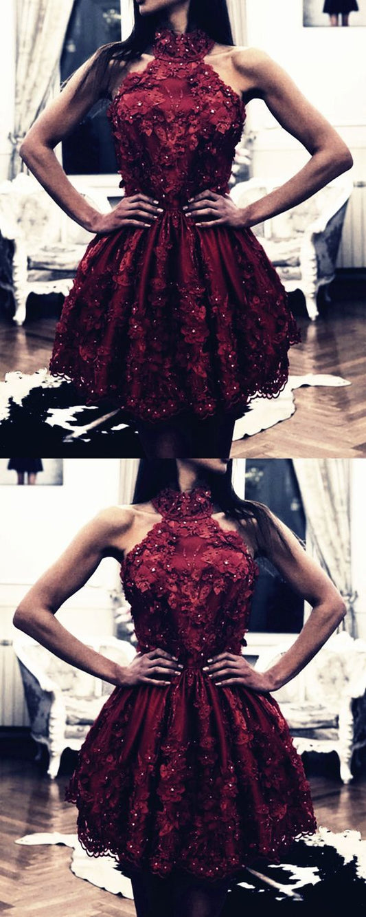 Halter Homecoming Dresses Lace Kaiya CD2726