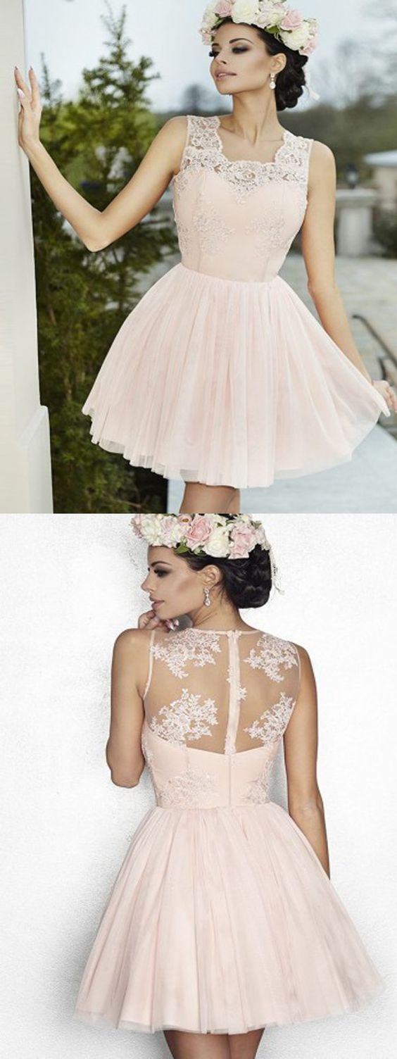 Elegant Lace Homecoming Dresses Haylie A-Line Halter Cheap Short CD281