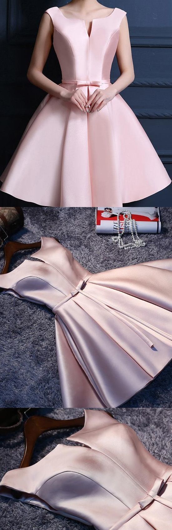 Pink Homecoming Dresses Jaylene Lace Short With Bowknot Up Mini Suitable CD297