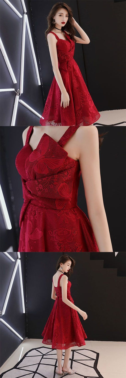 Cute Burgundy Short Kendal Homecoming Dresses Dress CD3140