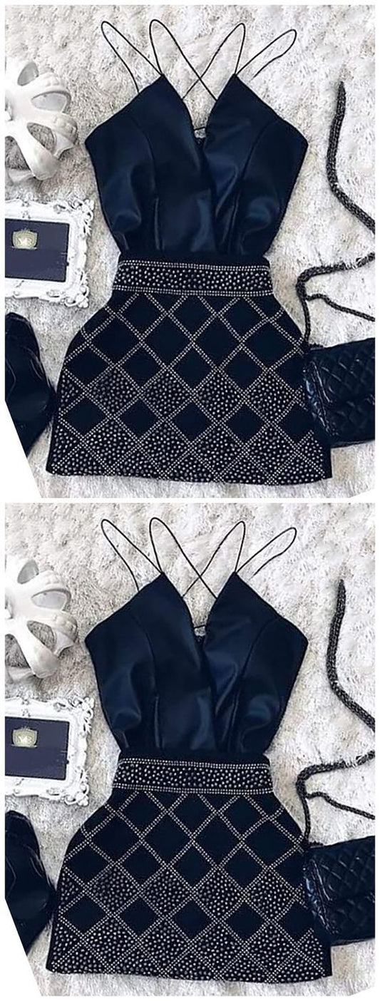 Spaghetti Homecoming Dresses Olympia Strap Mini Dress CD3171