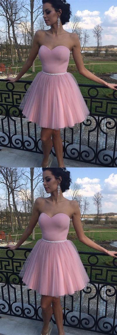 Cute Short Sweetheart Short Pink Homecoming Dresses Sophronia Party Dress CD350