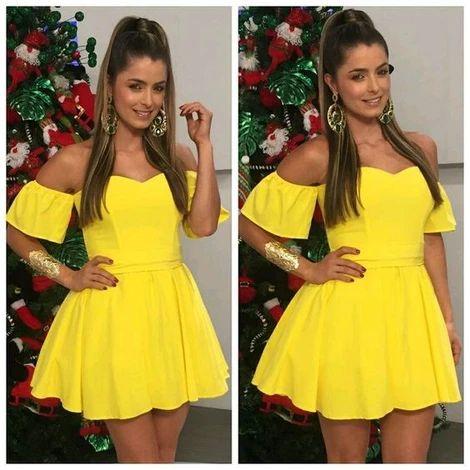 Off Nina Homecoming Dresses The Shoulder Yellow Short CD3764