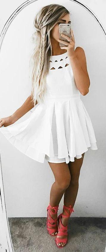 Cutout Mini Bethany Homecoming Dresses Ivory CD3819