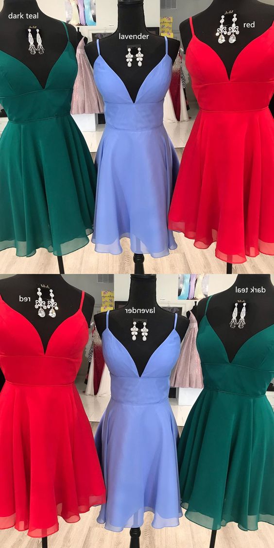 Homecoming Dresses Regina Short Red Lavender Dark Teal Cheap CD3893