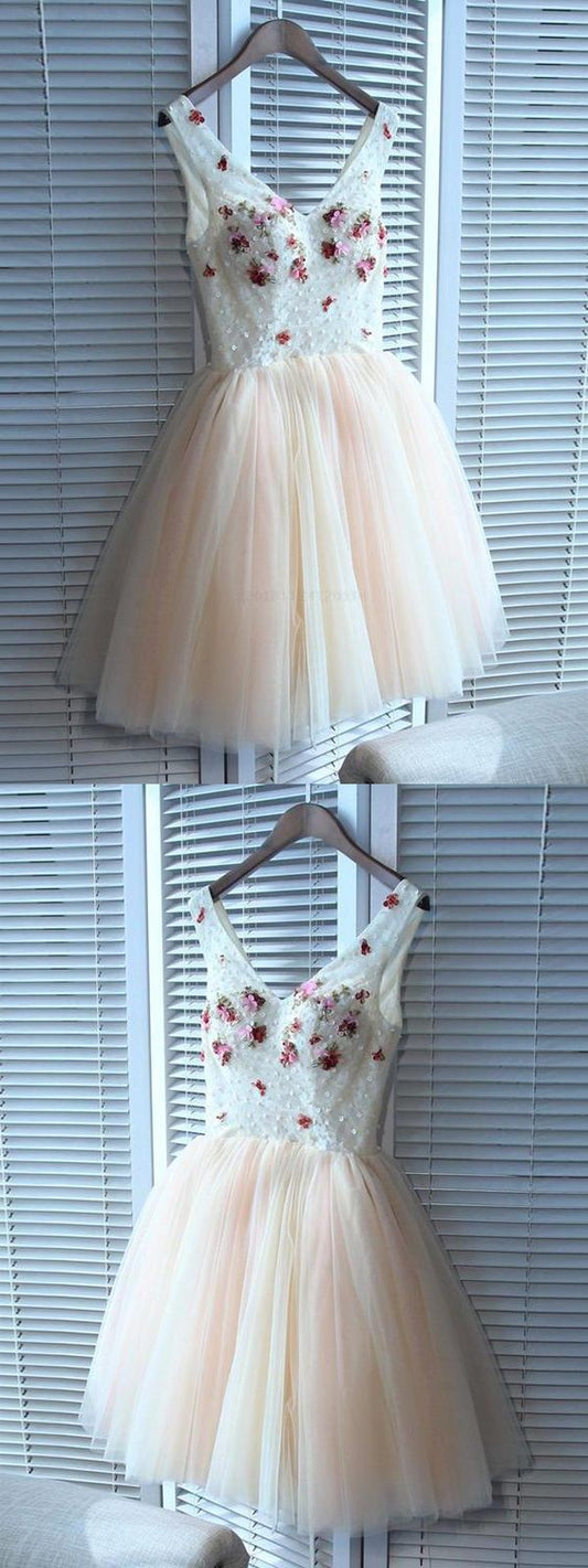 V Emerson Homecoming Dresses Neck Short V-Neck CD411
