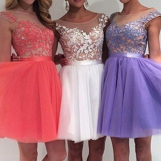 Lace Melany Homecoming Dresses Tulle CD4154