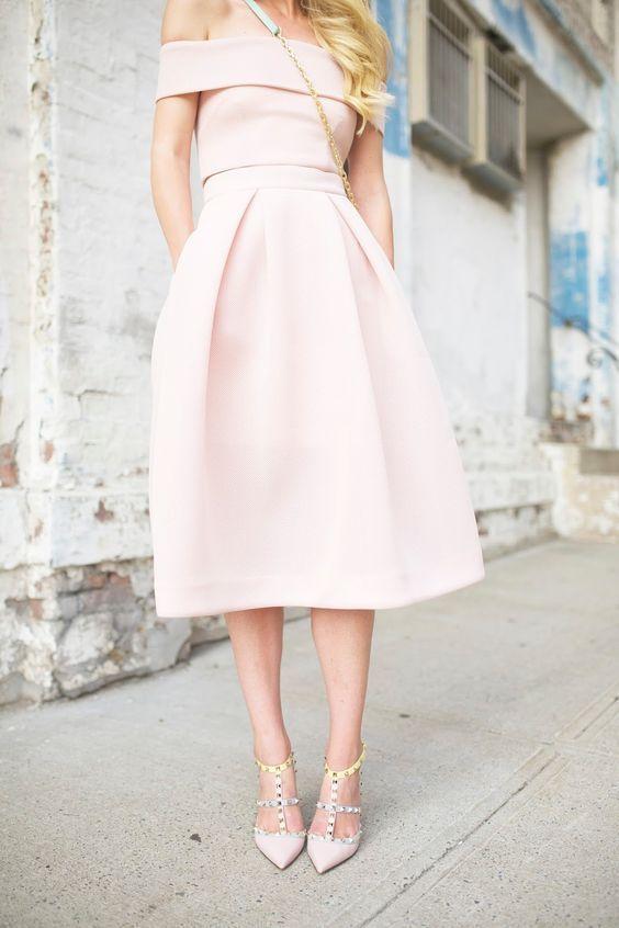 Off-The- Homecoming Dresses Pink Essence Shoulder CD4260