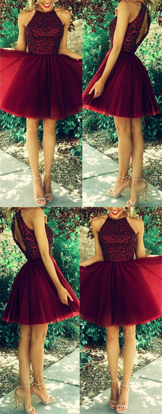 Ashtyn Homecoming Dresses Burgundy Hater CD4362